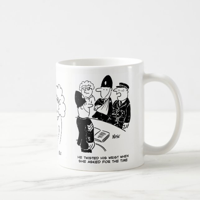 Taza De Café 3 divertidos Personalizados de la policía en cuest (Derecha)