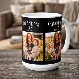 Taza De Café 3 Fotos Abuela Est Año Nombre Personalizado Número