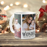 Taza De Café 3 fotos Es el Navidad de tiempo más maravilloso<br><div class="desc">Celebra la temporada con estilo con esta taza de Navidades con la leyenda "Es la época más maravillosa del año". Añada un toque personal personalizándolo con tres preciadas fotos familiares, haciéndolo un placer digno de ser apreciado. Ya sea que estés saboreando el cacao caliente cerca del fuego o compartiendo la...</div>