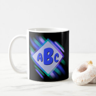 Taza De Café 3 Letra inicial tira de pintura suave monogramo