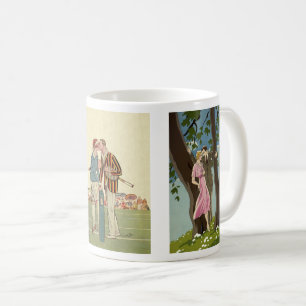 Taza De Café 3 Nuevos novios románticos de estilo Art Decó