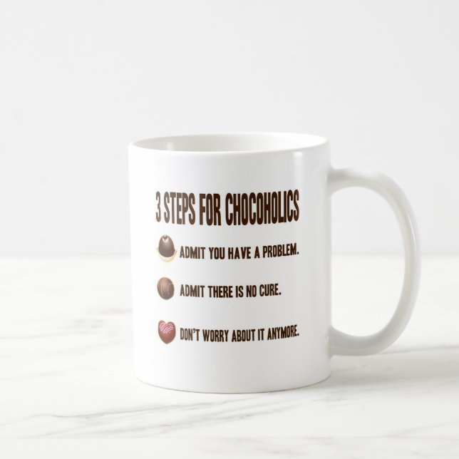 TAZA DE CAFÉ 3 PASOS PARA CHOCOHOLICS (Derecha)