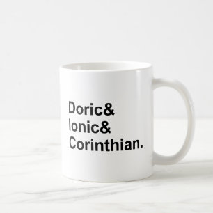 Taza De Café 3 Tipos de Columnas Griegas   Dórica Jónica Corint