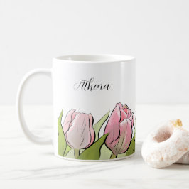 Taza De Café 3 tulipanes personalizados