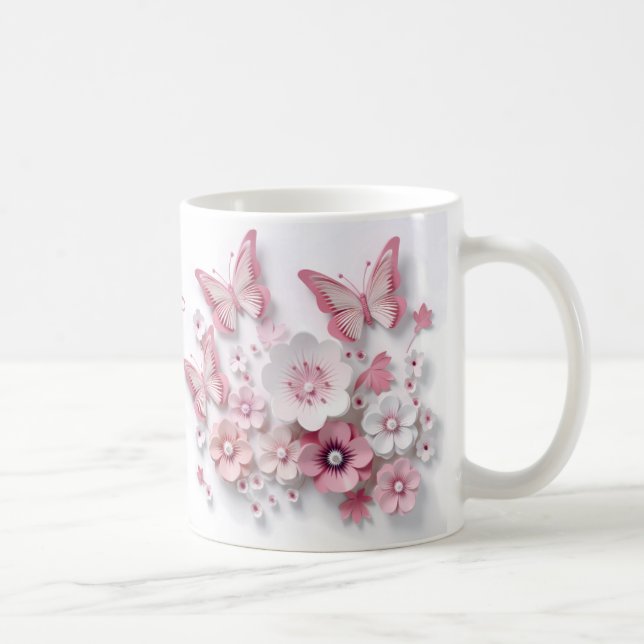 Taza De Café 3D-Blush-Bloom-Mariposa-Sueño (Derecha)