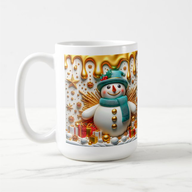 Taza De Café 3D Christmas Gifts Snowman (Izquierda)