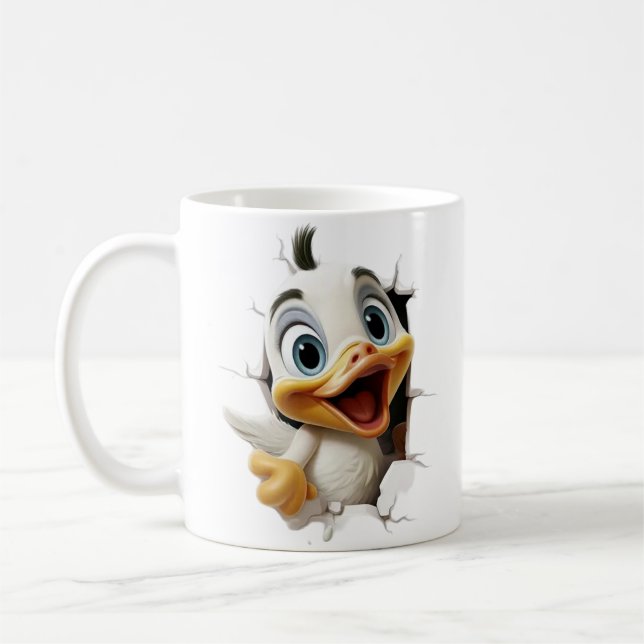Taza De Café 3D Cute Cartoon Duckling Bursting (Izquierda)