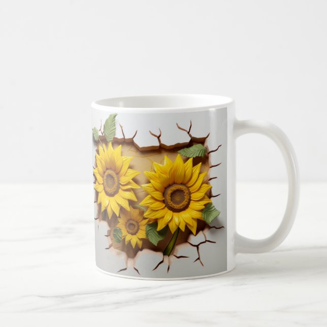 Taza De Café 3D Floral Mug (Derecha)