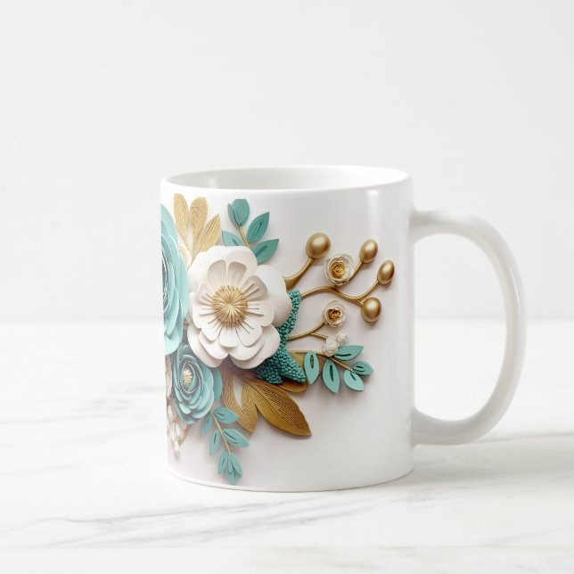 Taza De Café 3D Floral Mug (Derecha)
