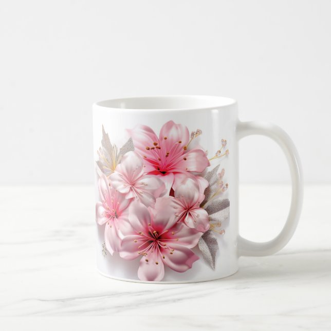 Taza De Café 3D Floral Mug (Derecha)