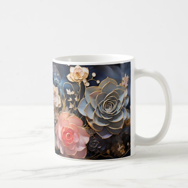 Taza De Café 3D Floral Mug (Derecha)
