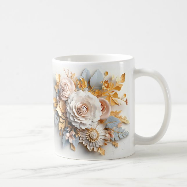 Taza De Café 3D Floral Mug (Derecha)