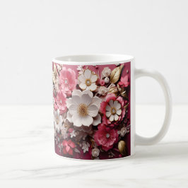 Taza De Café 3D Floral Mug