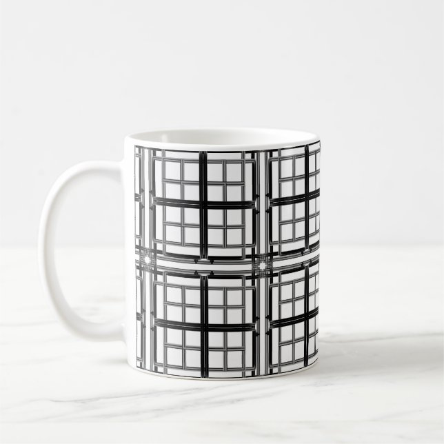 Taza De Café 3D grey geometric abstract pattern background.3d b (Izquierda)