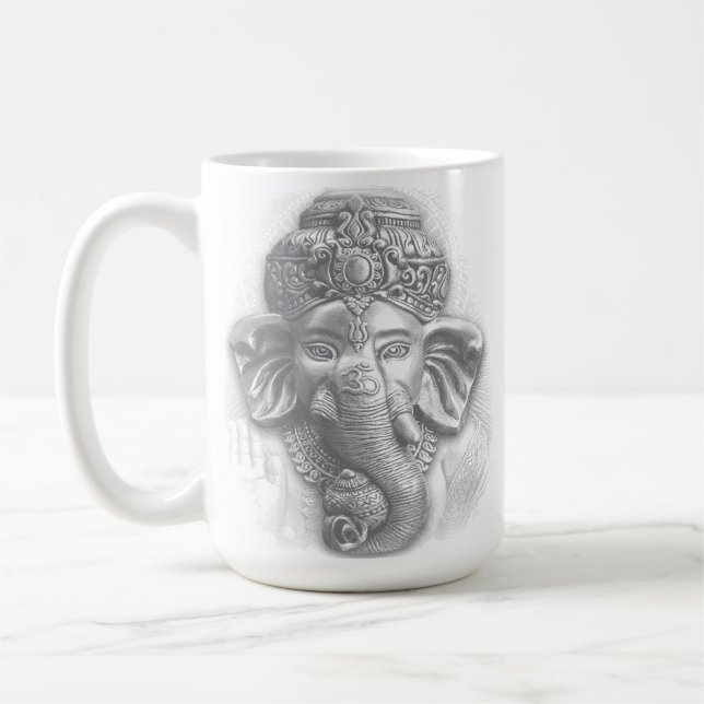 Taza De Café 3d Lord Ganesha - Om (Izquierda)