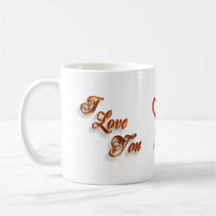 Taza De Café 3D Te amo, El día de San Valentín mug