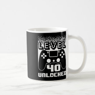 Taza De Café 40.º Cumpleaños Para Hombres Nivel 40 Jugador Desb