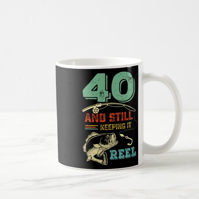 Taza De Café 40.º cumpleaños pescando 40 hombres pescadores Pu (Derecha)