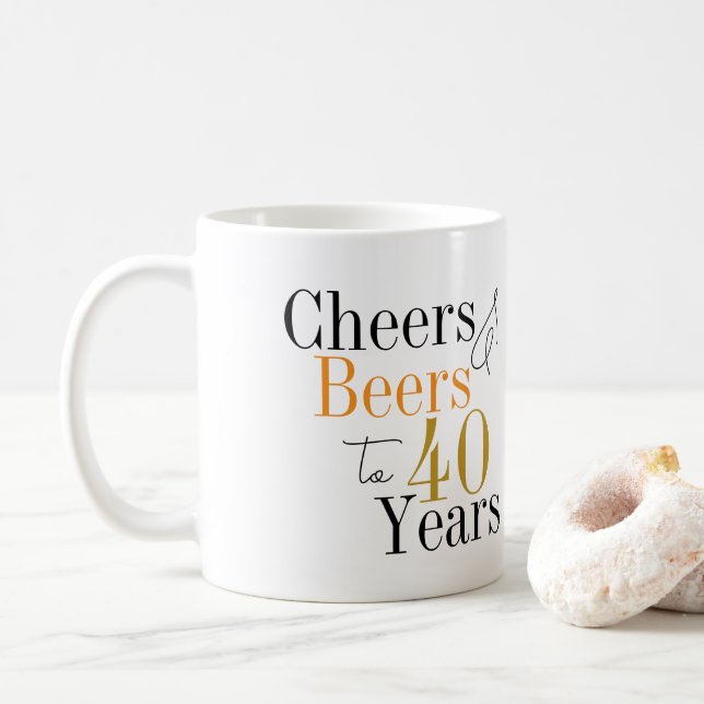 Taza De Café 40.º Fiesta de cumpleaños Saluda a la Cerveza Míni (Con donut)