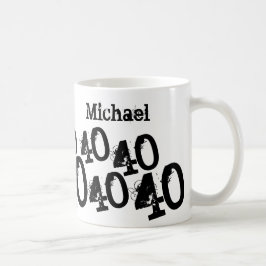 Taza De Café 40.º nombre personalizado de cumpleaños
