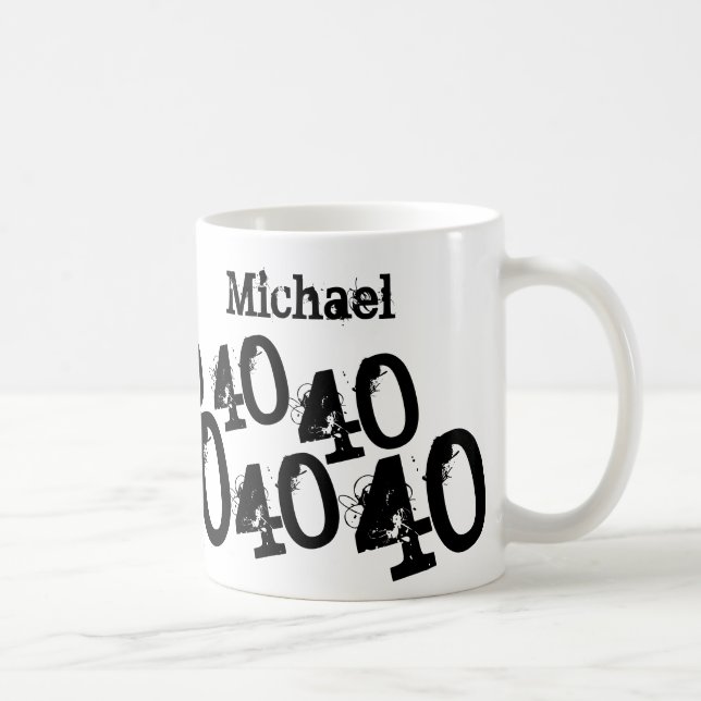 Taza De Café 40.º nombre personalizado de cumpleaños (Derecha)