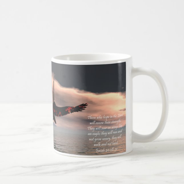 Taza De Café 40:28 de Isaías del verso de la biblia - 31 con (Derecha)