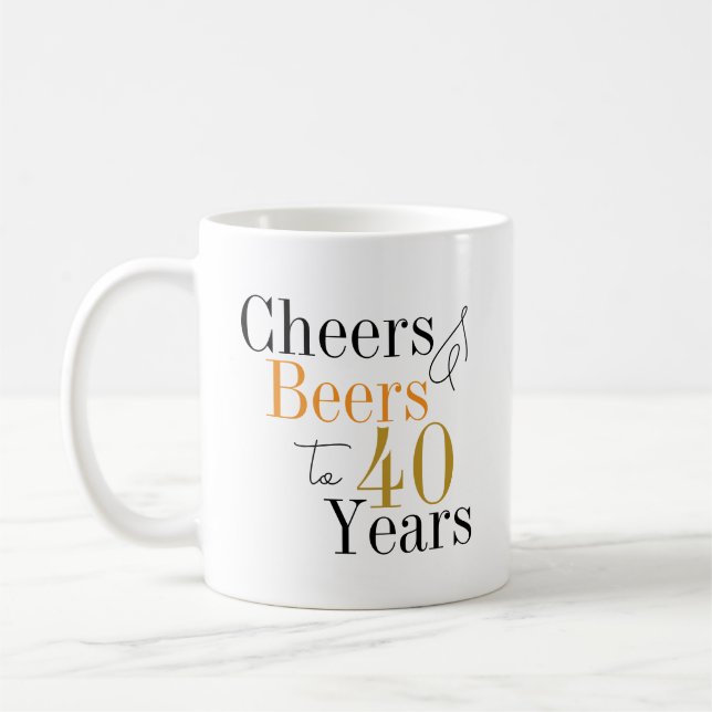 Taza De Café 40 Alegres y Cervezas Cumpleaños (Izquierda)