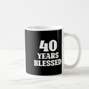 Taza De Café 40 años benditos cumpleaños 40 Christian religioso