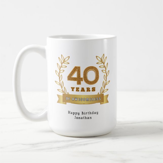 Taza De Café 40 años de inconsciencia - Personalizado (Izquierda)