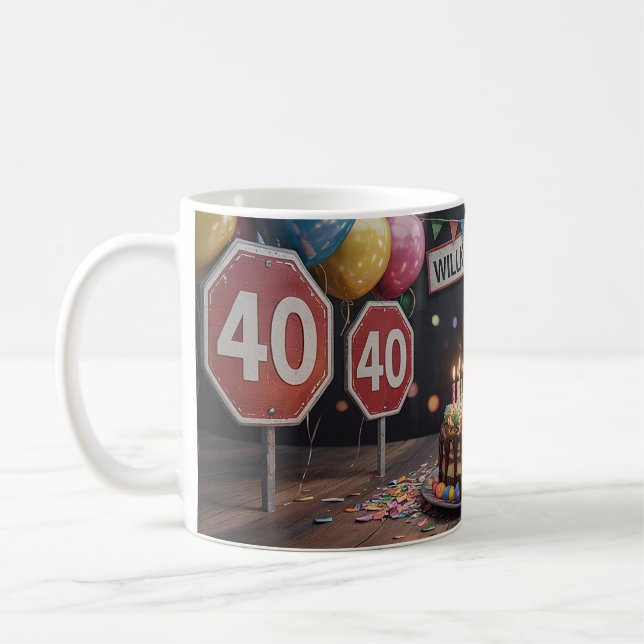 Taza De Café 40 Geburtstag (Izquierda)