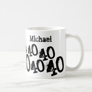 Taza De Café 40.o Nombre del personalizado del cumpleaños