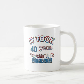 Taza De Café 40.os diseños del cumpleaños del año