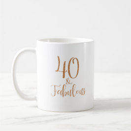 Taza De Café 40 y fabulosa tipografía de Purpurina de oro