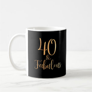 Taza De Café 40 y fabulosa tipografía de Purpurina de oro negro