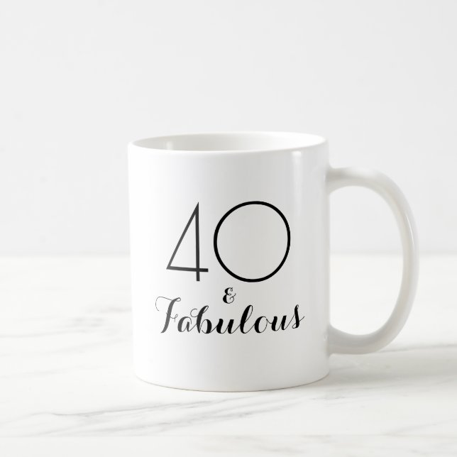 Taza De Café 40 y fabuloso 40 cumpleaños Mug Black (Derecha)