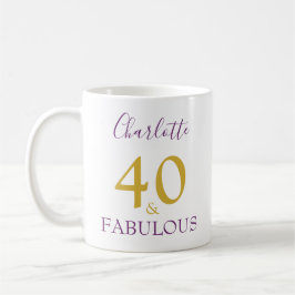 Taza De Café 40 y Fabuloso Elegante 40 cumpleaños personalizado