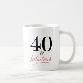 Taza De Café 40 y Fabuloso Mug de Regalo de Cumpleaños 40