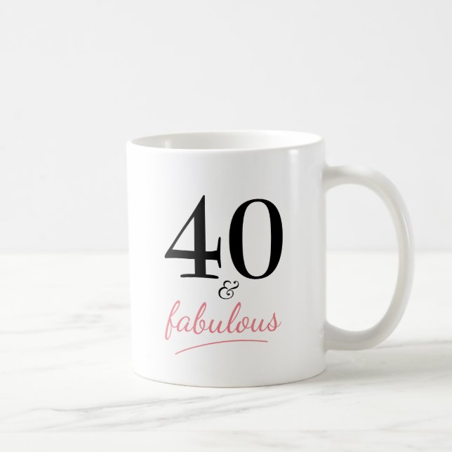 Taza De Café 40 y Fabuloso Mug de Regalo de Cumpleaños 40 (Derecha)
