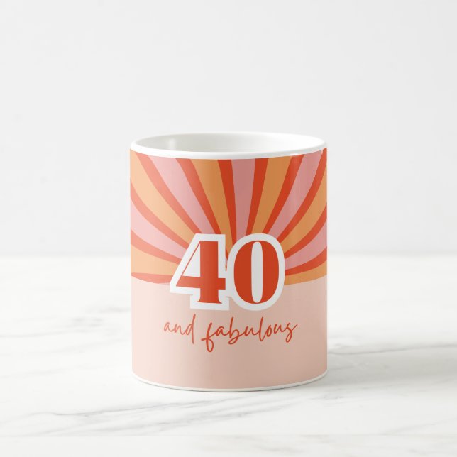 Taza De Café "40 y fabuloso", regalo de cumpleaños retro (Centro)