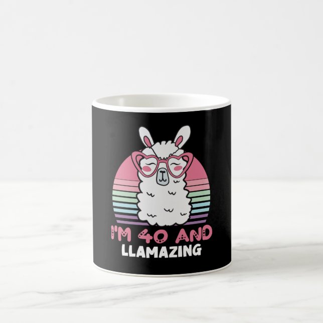 Taza De Café 40 Year Old Bday Llamazing 40th Birthday Llama (Centro)