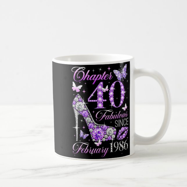 Taza De Café 40th Birthday Queen Chapter 40 Fabulous Since 1986 (Derecha)