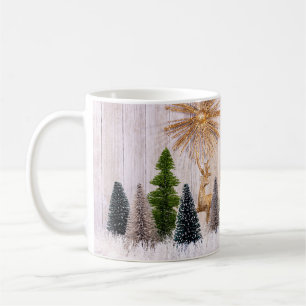 Taza De Café 4149Purpurinas con venado y nieve