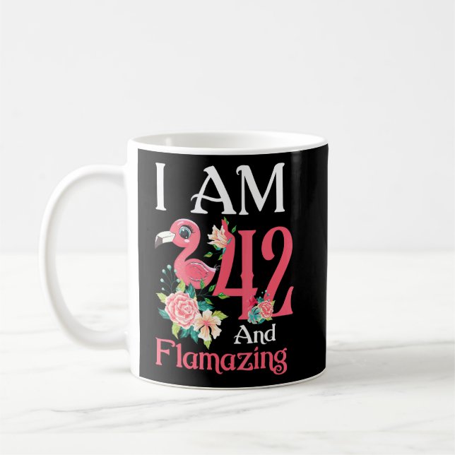 Taza De Café 42 Y Flamante Flamingo 42 Años Mujeres B (Izquierda)