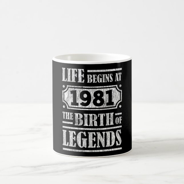 Taza De Café 44 Años De Edad 1981 Nacimiento De Leyenda 44º Cum (Centro)