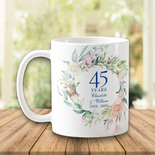 Taza De Café 45.º 65º Aniversario del País Floral