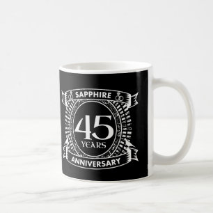 Taza De Café 45.º boda escudo de zafiro