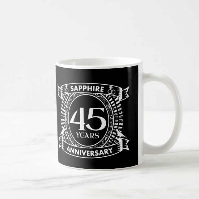 Taza De Café 45.º boda escudo de zafiro (Derecha)