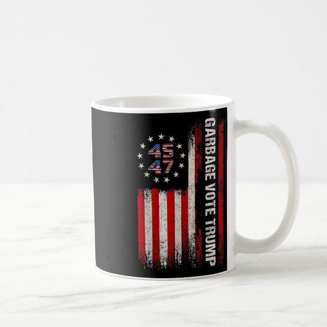 Taza De Café 45 47 Trump 2024 Elección Bandera Estadounidense V (Derecha)