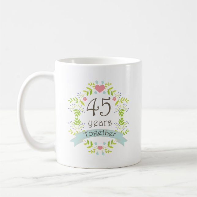 Taza De Café 45.o Bebida del recuerdo del aniversario (Izquierda)