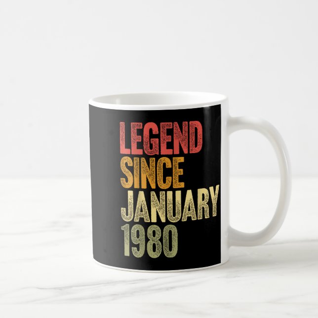 Taza De Café 46 Year Old Legend Since January 1980 Retro 46th B (Derecha)